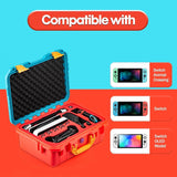 Darrahopens Electronics > Computer Accessories > Cases & Skins DEVASO Carrying Case for Nintendo Switch OLED Case, Professional Safe Hard-Red & Blue