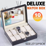 Darrahopens Electronics > Computer Accessories > Cases & Skins Leather Watch Jewelry Display Storage Holder Case 10 Grids Box Organizer
