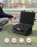 Darrahopens Electronics > Computer Accessories > Cases & Skins VEVOR 2.5 Cu.ft Weatherproof Hard Case, Waterproof Hard Case with Rolling Wheels and Retractable Pull Handle, IP67 Waterproof Protective Case with 4 Clips, 4 Padlock Holes, and Foam Inserted, Black