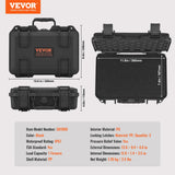 Darrahopens Electronics > Computer Accessories > Cases & Skins VEVOR Hard Pistol Cases with Pre-cut PU Foam, Waterproof & Dustproof Hard Gun Case for 1 Pistol, 12.59×9.01×4.4 in Lockable Pistol Case, Black