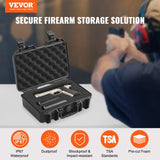 Darrahopens Electronics > Computer Accessories > Cases & Skins VEVOR Hard Pistol Cases with Pre-cut PU Foam, Waterproof & Dustproof Hard Gun Case for 1 Pistol, 12.59×9.01×4.4 in Lockable Pistol Case, Black