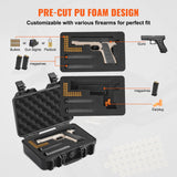 Darrahopens Electronics > Computer Accessories > Cases & Skins VEVOR Hard Pistol Cases with Pre-cut PU Foam, Waterproof & Dustproof Hard Gun Case for 1 Pistol, 12.59×9.01×4.4 in Lockable Pistol Case, Black