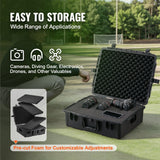 Darrahopens Electronics > Computer Accessories > Cases & Skins VEVOR Weatherproof Hard Case, Heavy Duty Protective Dry Box Case with Pre-cut Foam, and Retractable Pull Handles for Travel, Hunting, Military, Tactical, IP67 Waterproof Case for Cameras (56.1x37x26)