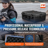 Darrahopens Electronics > Computer Accessories > Cases & Skins VEVOR Weatherproof Hard Case, Heavy Duty Protective Dry Box Case with Pre-cut Foam, and Retractable Pull Handles for Travel, Hunting, Military, Tactical, IP67 Waterproof Case for Cameras (56.1x37x26)