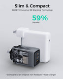 Darrahopens Electronics > Computer Accessories > Computer Cables & Adapters Aukey Comet 100W PD Fast Wall Charger GaN USB-C with 100W 1.8m USB-C to C Cable (PA-C5)