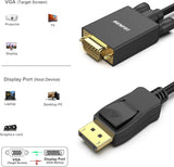 Darrahopens Electronics > Computer Accessories > Computer Cables & Adapters BENFEI 000123BK-10F Uni-Directional DP DisplayPort to VGA Cable Male-Male Gold-Plated Cord 3M