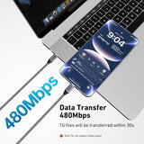 Darrahopens Electronics > Computer Accessories > Computer Cables & Adapters BENFEI 000382GY-4P USB C Fast Charging 60W Cable, 4-Pack(3.3ft/1M x 2 + /6.6ft/2M x 2) Nylon Braided Cable for I-phone 15/16/17 and Samsung / Google phone.