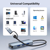 Darrahopens Electronics > Computer Accessories > Computer Cables & Adapters BENFEI 000386GY USB-C + USB 3.0 to Gigabit RJ45 + 3 Port USB 3.0 Hub Compatible with Mac