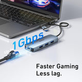 Darrahopens Electronics > Computer Accessories > Computer Cables & Adapters BENFEI 000386GY USB-C + USB 3.0 to Gigabit RJ45 + 3 Port USB 3.0 Hub Compatible with Mac