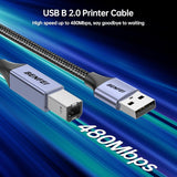 Darrahopens Electronics > Computer Accessories > Computer Cables & Adapters BENFEI 000406GY-2M USB Printer Cable, 6.6 FT/2 Meter USB A to USB B Cable