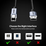 Darrahopens Electronics > Computer Accessories > Computer Cables & Adapters BENFEI 000406GY-2M USB Printer Cable, 6.6 FT/2 Meter USB A to USB B Cable