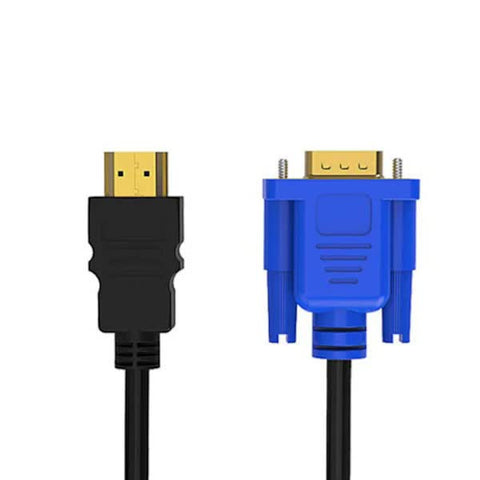 Darrahopens Electronics > Computer Accessories > Computer Cables & Adapters HDMI to VGA Cable 1.8m Full HD 1080P Compatible with PC Laptop DVD HD TV