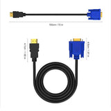 Darrahopens Electronics > Computer Accessories > Computer Cables & Adapters HDMI to VGA Cable 1.8m Full HD 1080P Compatible with PC Laptop DVD HD TV