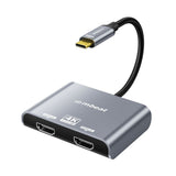 Darrahopens Electronics > Computer Accessories > Computer Cables & Adapters mbeat Tough Link USB-C to Dual 4K/60Hz HDMI MST Adapter - Space Grey