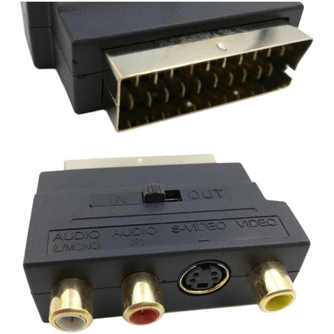 Darrahopens Electronics > Computer Accessories > Computer Cables & Adapters Rgb Scart 21 Pin Male To 3 Rca Av Female Converter + Video Adapter (Black)