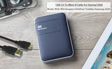 Darrahopens Electronics > Computer Accessories > Computer Cables & Adapters USB 3.0 Cable Compatible with WD Seagate Toshiba Samsung Portable Hard Drives, A to Micro-B Cable 1m
