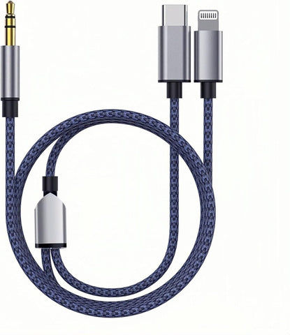 Darrahopens Electronics > Computer Accessories > Computer Cables & Adapters USB C \u0026 Lightning to 3.5mm Aux Audio Adapter Cable Braided Nylon