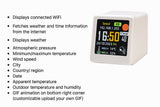 Darrahopens Electronics > Computer Accessories > Computer Monitors & Accessories 2pc Mini Smart Wi-Fi Weather Station Clock - Desktop Digital Clock with HD IPS Screen, Customizable GIF Display & 3-Day Forecast(White)