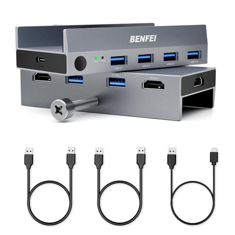 Darrahopens Electronics > Computer Accessories > Computer Monitors & Accessories BENFEI 000355GY USB 3.0 HDMI KVM Switch(8K@60Hz) with 4 USB 3.0 Ports for 2 Computers Sharing Monitor Keyboard Mouse