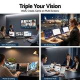 Darrahopens Electronics > Computer Accessories > Computer Monitors & Accessories Devanti 14 Inch Portable Monitor Laptop Screen Extender Triple Display