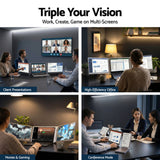 Darrahopens Electronics > Computer Accessories > Computer Monitors & Accessories Devanti Triple Portable Monitor Laptop Screen Extender 15.6" Dual Display FHD IPS