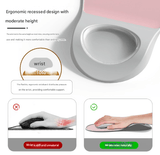 Darrahopens Electronics > Computer Accessories > Computer Monitors & Accessories Milk Tea Color Ergonomic Mouse Pad with Wrist Rest Support Soft Silicone Concave Groove Design 32.5cm Non-Slip Mat for Home Office & Gaming