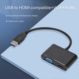Darrahopens Electronics > Computer Accessories > Computer Monitors & Accessories USB-C to HDMI/VGA Dual Monitor Adapter Plug & Play