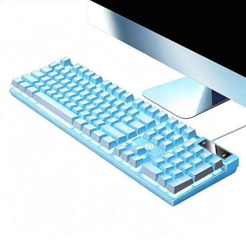 Darrahopens Electronics > Computer Accessories > Keyboards & Accessories 104 Keys Wired Keyboard Blue
