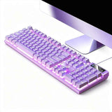 Darrahopens Electronics > Computer Accessories > Keyboards & Accessories 104 Keys Wired Keyboard Purple