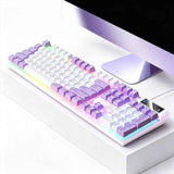Darrahopens Electronics > Computer Accessories > Keyboards & Accessories 104 Keys Wired Keyboard White And Purple