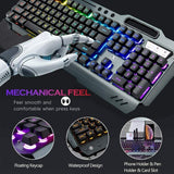 Darrahopens Electronics > Computer Accessories > Keyboards & Accessories 104 Keys Wireless Gaming Keyboard Mouse Set+Mouse Pad, RGB LED Backlit PC/Laptop Black-Rainbow
