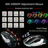 Darrahopens Electronics > Computer Accessories > Keyboards & Accessories 104 Keys Wireless Gaming Keyboard Mouse Set+Mouse Pad, RGB LED Backlit PC/Laptop Black-Rainbow