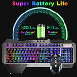 Darrahopens Electronics > Computer Accessories > Keyboards & Accessories 104 Keys Wireless Gaming Keyboard Mouse Set+Mouse Pad, RGB LED Backlit PC/Laptop Black-RGB