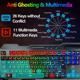 Darrahopens Electronics > Computer Accessories > Keyboards & Accessories 104 Keys Wireless Gaming Keyboard Mouse Set+Mouse Pad, RGB LED Backlit PC/Laptop Black-RGB