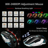 Darrahopens Electronics > Computer Accessories > Keyboards & Accessories 104 Keys Wireless Gaming Keyboard Mouse Set+Mouse Pad, RGB LED Backlit PC/Laptop Black-RGB