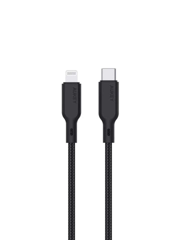 Darrahopens Electronics > Computer Accessories > Keyboards & Accessories Aukey Circlet CL 1m Aramid Fiber Core USB-C TO Lightning Black (CB-KCL1)