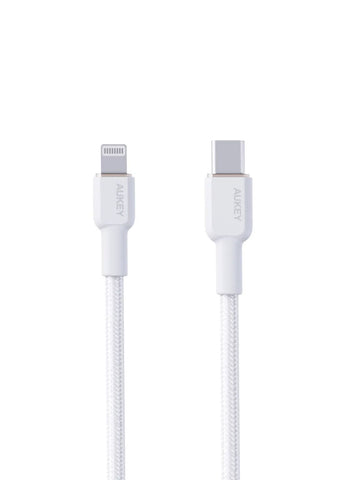 Darrahopens Electronics > Computer Accessories > Keyboards & Accessories Aukey Circlet CL 1m Aramid Fiber Core USB-C TO Lightning White (CB-KCL1)