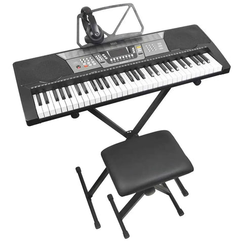 Darrahopens Electronics > Computer Accessories > Keyboards & Accessories Black Digital Portable Keyboard Pack With Headphones, Stool, 61 Keys, 255 Voices, Adjustable Height Stand In Australia - Darrahopens