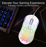 Darrahopens Electronics > Computer Accessories > Keyboards & Accessories Laser RGB Lightweight Gaming Mouse White
