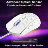 Darrahopens Electronics > Computer Accessories > Keyboards & Accessories Laser RGB Lightweight Gaming Mouse White
