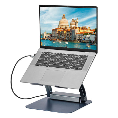 Darrahopens Electronics > Computer Accessories > Laptop Stands 7-in-1 Laptop Stand Docking Station Ergonomic Laptop Riser 360 Rotatable - PD Charging HDMI USB-C and USB-A 3.0 Ports for MacBook M1/M2/M3 HP ASUS DELL