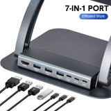 Darrahopens Electronics > Computer Accessories > Laptop Stands 7-in-1 Laptop Stand Docking Station Ergonomic Laptop Riser 360 Rotatable - PD Charging HDMI USB-C and USB-A 3.0 Ports for MacBook M1/M2/M3 HP ASUS DELL
