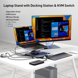 Darrahopens Electronics > Computer Accessories > Laptop Stands BENFEI 000366GY Laptop Stand with USB C Hub, Multi Function With USB and KVM Switch and 15W Wireless Charger