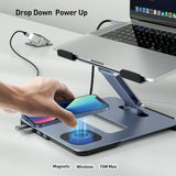 Darrahopens Electronics > Computer Accessories > Laptop Stands BENFEI 000366GY Laptop Stand with USB C Hub, Multi Function With USB and KVM Switch and 15W Wireless Charger