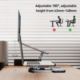 Darrahopens Electronics > Computer Accessories > Laptop Stands BENFEI 000366GY Laptop Stand with USB C Hub, Multi Function With USB and KVM Switch and 15W Wireless Charger