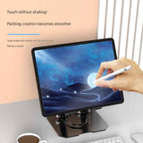 Darrahopens Electronics > Computer Accessories > Laptop Stands Black Adjustable Aluminium Alloy Tablet Stand with 360° Rotation, Foldable Metal Desk Holder for iPad, Tablets, E-Readers and Smartphones