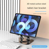 Darrahopens Electronics > Computer Accessories > Laptop Stands Black Adjustable Aluminium Alloy Tablet Stand with 360° Rotation, Foldable Metal Desk Holder for iPad, Tablets, E-Readers and Smartphones