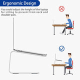 Darrahopens Electronics > Computer Accessories > Laptop Stands Ergonomic Aluminum Laptop Stand - Removable & Height Adjustable - Suitable for 10-14 inch Notebooks - Gray