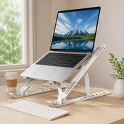 Darrahopens Electronics > Computer Accessories > Laptop Stands Foldable Height Adjustable Laptop Stand,Ergonomic Design, Non-Slip Rubber Pads,Portable And CollapsibleTablet Stand,16.5*24cm,White In Australia - Darrahopens