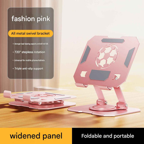 Darrahopens Electronics > Computer Accessories > Laptop Stands Pink 360 Degree Rotating Tablet and Phone Stand Adjustable Desktop Holder Foldable Aluminium Alloy Device Stand for Video Calls Streaming Study and Office Us